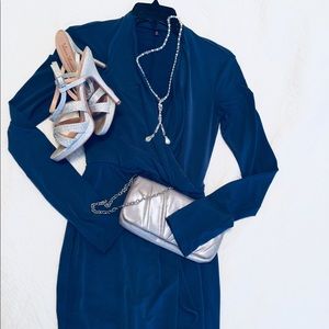 Slate Blue Surplice Dress Victoria’s Secret XS